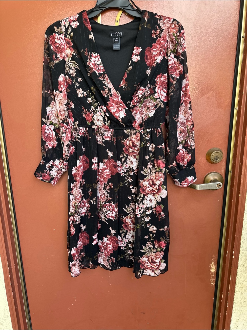 Enfocus Studio Black Boho Whimsigoth Fairy Floral Dress